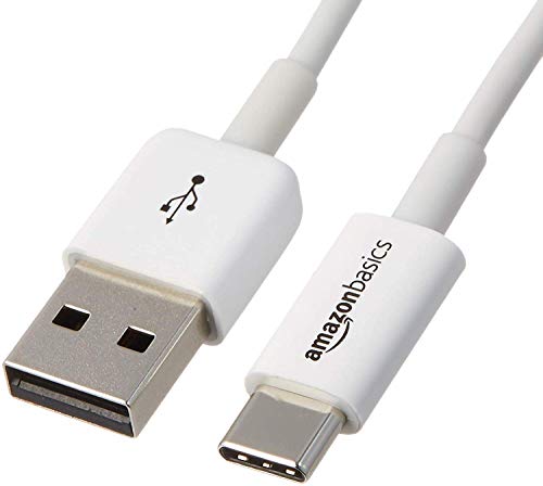 AmazonBasics L6LUC012-CS-R USB Type-C to USB-A 2.0 Male Cable - 6 Feet (1.8 Meters) - White