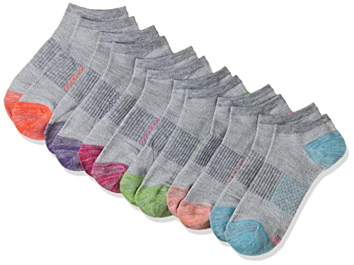 Hanes womens Hanes Women's 6-pair Lightweight Breathable Ventilation No Show Casual Sock, Pink/Grey Accent Design, Shoe Size 8-12 US