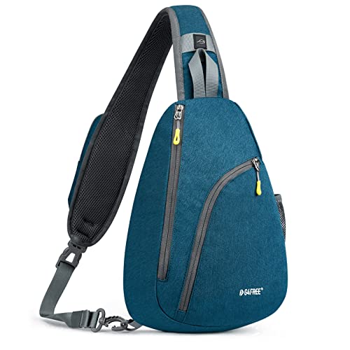 G4Free RFID Sling Bag Crossbody Backpack Casual Chest Shoulder Daypack Gym Bag for Hiking Travel 7L(Teal Blue)