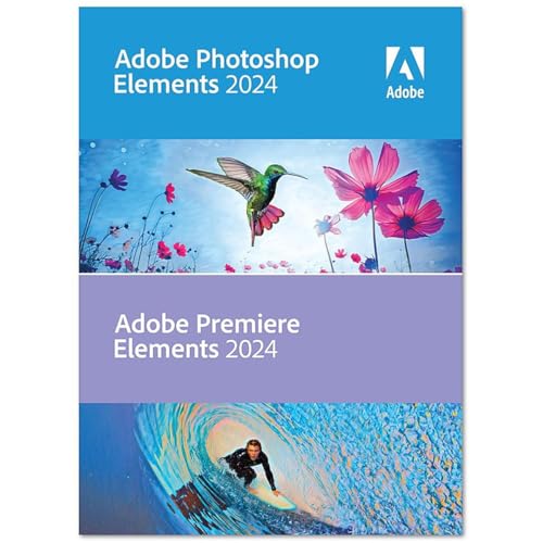 Adobe Photoshop and Premiere Elements 2024 Perpetual License for Windows & Mac, License Card