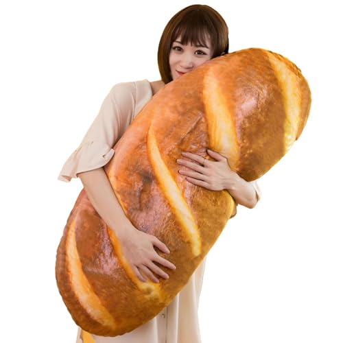 Levenkeness 3D Simulation Bread Shape Plush Pillow,Soft Butter Toast Bread Food Cushion Stuffed Toy for Home Decor 31.4'