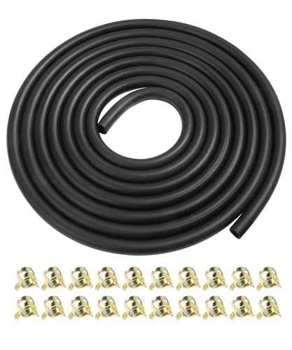 RACOONA 9.85FT Fuel Line,1/4' ID Fuel Line Hose with 20Pcs 2/5' ID Hose Clamps,Car Accessories Gas Line Small Engine Fuel Line,Stretchy Fuel Line for Motorcycle Mowers Tractors and All Small Engines