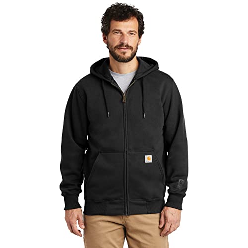 Carhartt mens Rain Defender Paxton Heavyweight Hooded Sweatshirt Full Zip (Big & Tall) fashion hoodies, Black, 2X Tall US