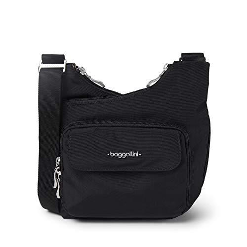 Baggallini Criss Cross Travel Crossbody Bag, Black, One Size