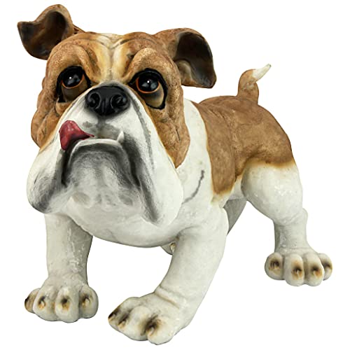 Design Toscano EU1071 Winston the British Bulldog Dog Garden Statue, 11 Inch, Polyresin, Full Color