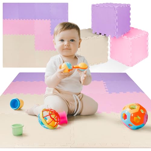 Ultimate Foam Play Mat Set - 12x12 16 Tiles Interlocking Floor Tiles for Kids | Colorful Foam Puzzle Mats | Safe and Durable Kids Floor Mats | Ideal Play Mat for Toddlers 1-3 | Non Toxic