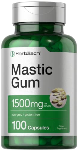 Horbäach Mastic Gum Capsules 1500mg 100 Count | Non-GMO & Gluten Free