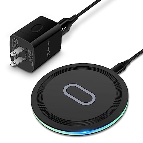 Wireless Charger Samsung Fast Charging Pad for Samsung Galaxy S24/S23 Ultra/S22/S21/Z Flip 5,15W Wireless Charging Station Charger Mat with QC Adapter for Google Pixel 7a 8 7Pro 6,iPhone 15 14 13 12