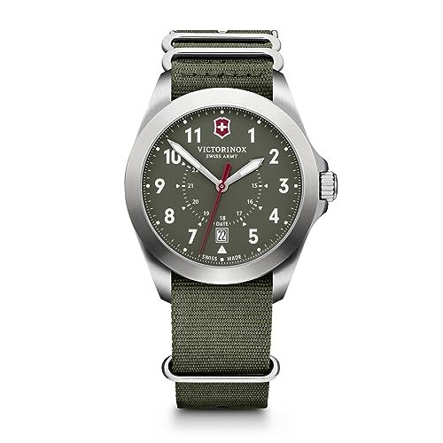 Victorinox Alliance Swiss Army Heritage Analog Watch with Green Dial and Green Fabric Strap - Timeless Wristwatch