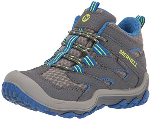 Merrell Chameleon 7 Access MID WTRPF Hiking Boot, Grey/Blue, 6 US Unisex Big Kid