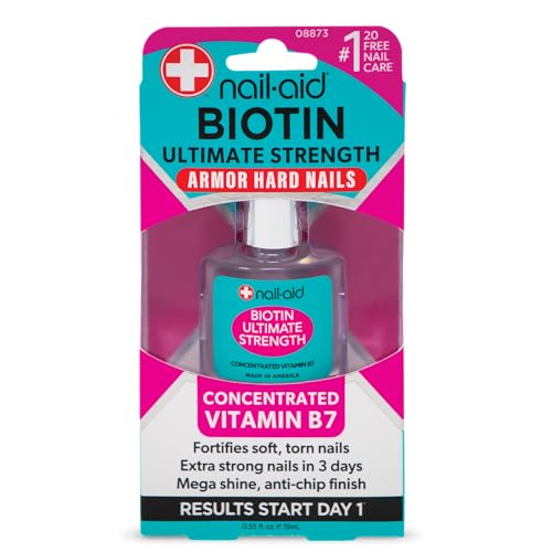 Nail-Aid Biotin Ultimate Strength - Nail Treatment & Strengthener - Clear, 0.55 Fl Oz (08873)