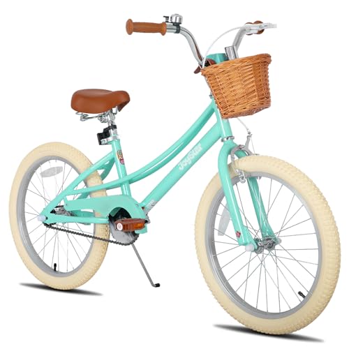 JOYSTAR 20 inch Kids Bike for 7-10 Years Girls, Girls Bike with Basket & Kickstand, Kids' Bicycle Green