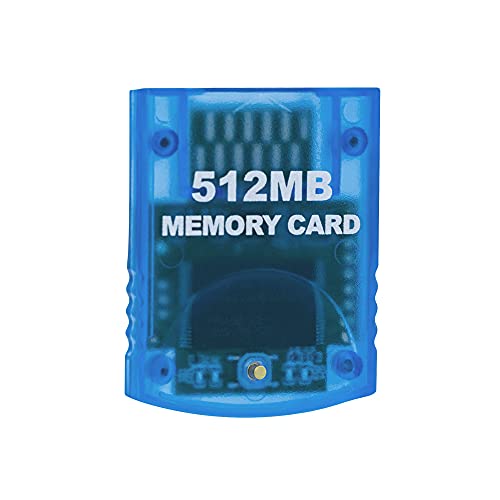Mcbazel Gamecube Memory Cards,Memory Card Compatible with Gamecube and Wii Console - Blue 512MB (8192 Blocks)