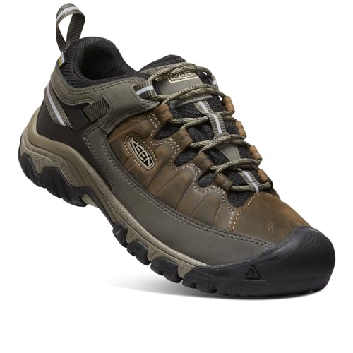 KEEN Men's Targhee 3 Low Height Waterproof Hiking Shoes, Bungee Cord/Black, 11