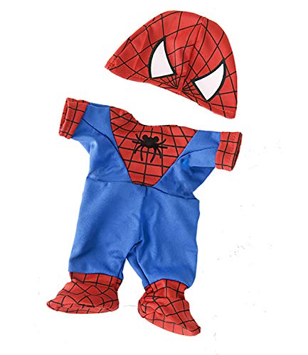 Spidey Teddy Spider Superhero Outfit Teddy Bear Clothes Fits Most 14' - 18' Build-A-Bear and Make Your Own Stuffed Animals