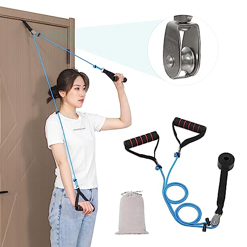 Fanwer Shoulder Pulley - Multi-Use Pulleys for Shoulder Rehab Over Door - Arm Rehabilitation Assisting Exercise Equipment for Rotator Cuff Recovery, Improve Flexibility Stretching, Range of Motion