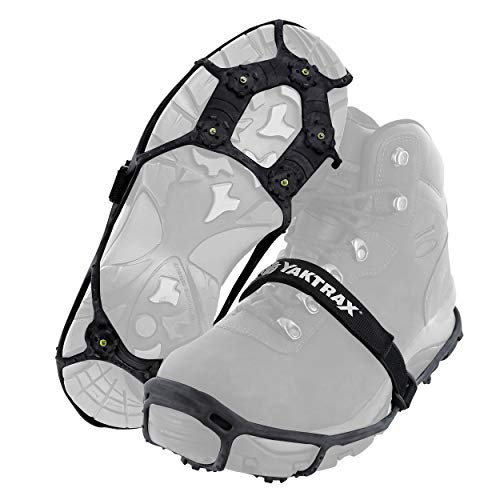 Yaktrax Spikes for Walking on Ice and Snow (1 Pair), :Large/X-large (Shoe Size: W 9.5+/M 8-12) , Black