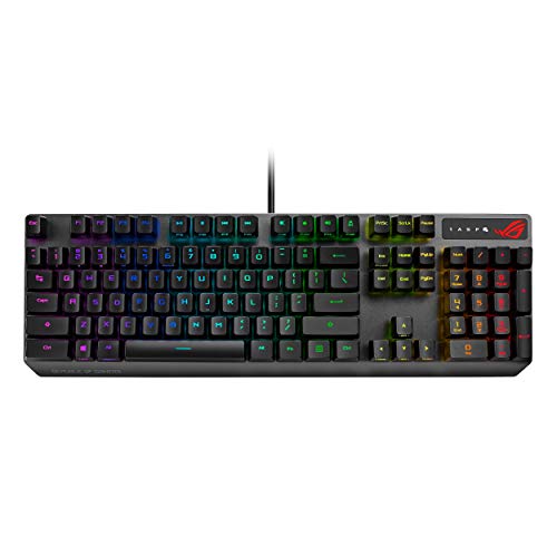 ASUS ROG Strix Scope RX Gaming Mechanical Keyboard, Red Optical Switches, USB 2.0 Passthrough, 2X Wider Ctrl Key, Aura Sync, Armoury Crate RGB Lighting, Black