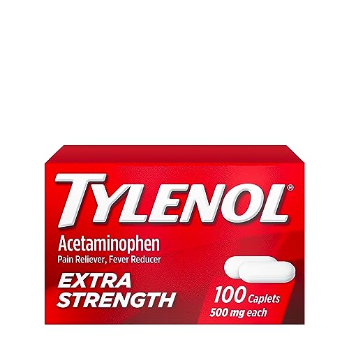 Tylenol Extra Strength Caplets with 500 mg Acetaminophen Pain Reliever Fever Reducer ct, no Flavour, 100 Count