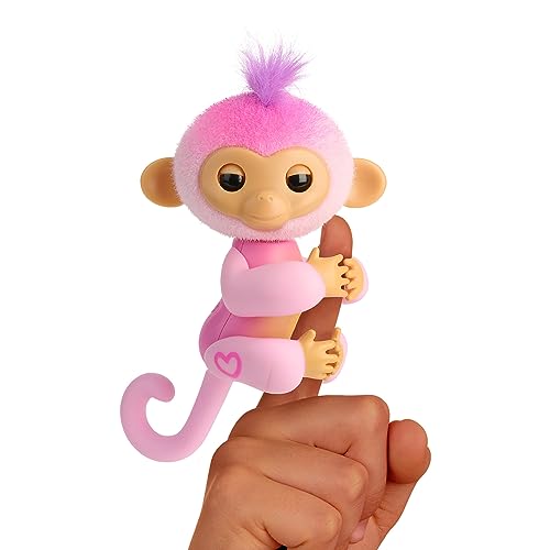 Fingerlings 2023 New Interactive Baby Monkey Reacts to Touch – 70+ Sounds & Reactions – Harmony (Pink)