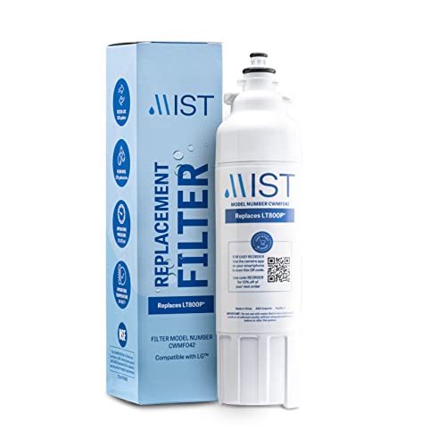 MIST LT800P Water Filter Replacement for LG, Refrigerator Water Filter compatible with ADQ736134, LG ADQ736134, Kenmore 9490, 46-9490, 469490, ADQ73613402, LG LMXS30776S, LG LSXS26366S(1 Pack)