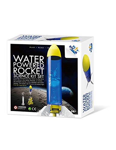 PLAYSTEM Outdoor Water Powered Rocket Physics Learning Set-with Rocket Tail, Body and Pump DIY Rocket Science Experiment Kit- Space STEM Outdoor Toys Gift for Kids,Teens, Boys & Girls