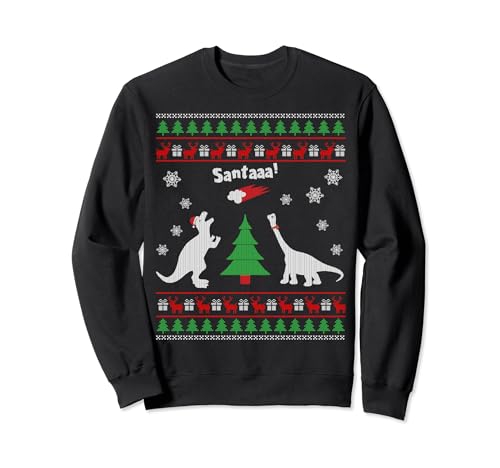 Funny Dinosaurs And Santa Ugly Christmas Sweater Sweatshirt