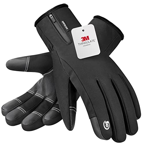 EMITGLAM Winter Gloves Men & Women Made with 3M Premium Insulation, Waterproof Snow Ski Gloves with 10 Touchscreen Fingers & 5-Layer Fabric, Windproof Thermal Warm Gloves for Cold Weather
