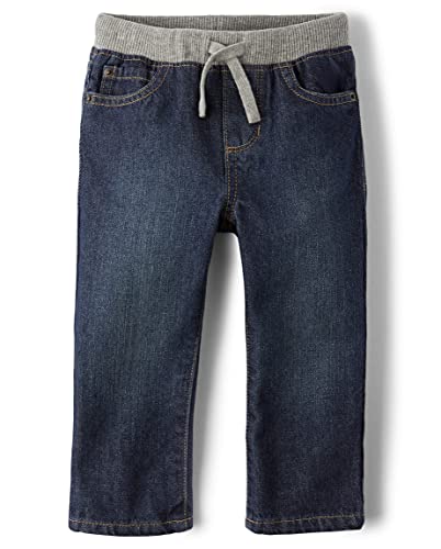 The Children's Place Baby Boys' Pull On Straight Jeans, Liberty Blue, 4T