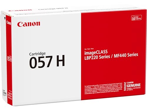 Canon Genuine Toner Cartridge 057 Black, High Capacity (3010C001), 1-Pack imageCLASS MF449dw, MF448dw, MF445dw, LBP228dw, LBP227dw, LBP226dw Laser Printers (057 H)