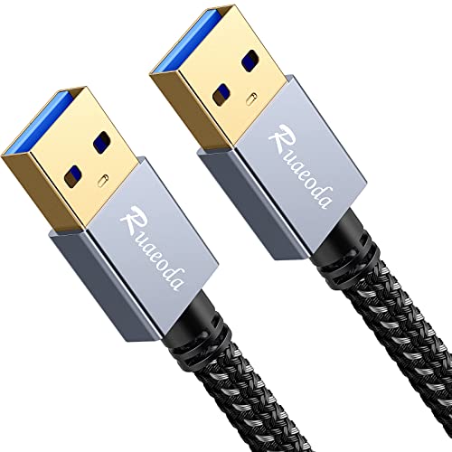 Ruaeoda USB to USB Cable 3 ft, USB 3.0 Male to Male Type A to A Double Sided USB Cord for Data Transfer,Hard Drive,Laptop,DVD,TV,USB Hub and More
