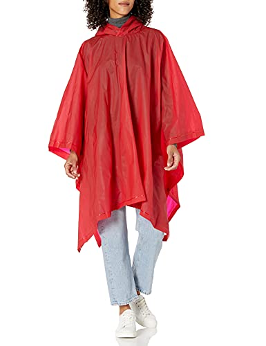 totes Rain Poncho, Red, Adult-One Size