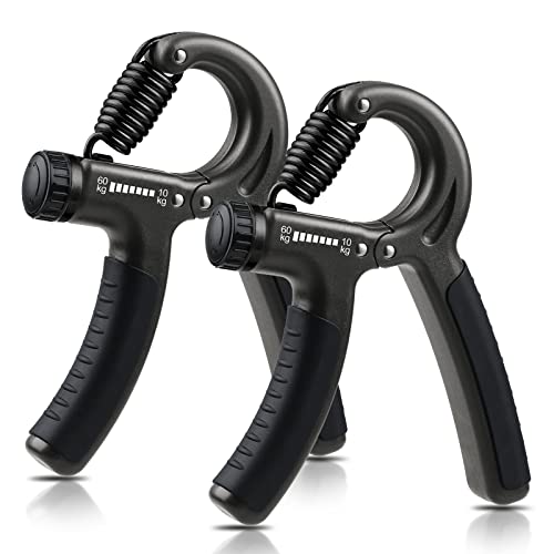 NIYIKOW 2 Pack Grip Strength Trainer, Hand Grip Strengthener, Adjustable Resistance 22-132Lbs (10-60kg), Forearm Strengthener, Perfect for Musicians Athletes and Hand Injury Recovery