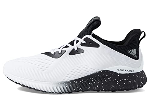 adidas Men's Alphabounce 1 Sneaker, White/Iron Metallic/Black, 10.5