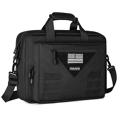 MOSISO Tactical Laptop Messenger Shoulder Bag, 15-16 inch Multifunctional Adjustable Large Notebook Carrying Sleeve Case Pockets, Black