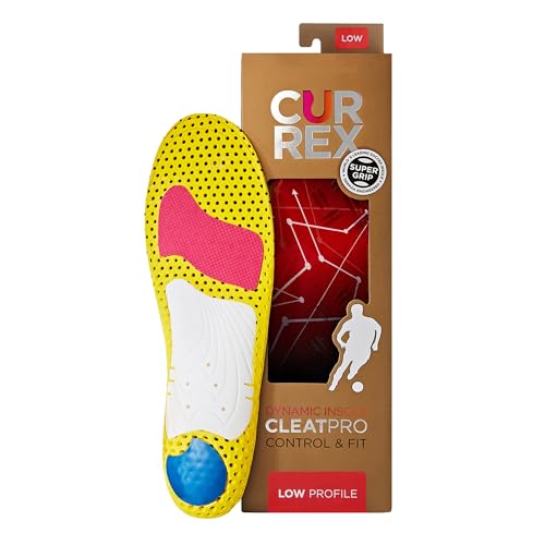 CURREX CleatPro Sport Insoles for Soccer Cleats, Football Cleats, & Field Sport Shoes – Stabilizing Inserts to Help Reduce Fatigue, Prevent Common Injuries – for Men & Women – Low Arch, Large