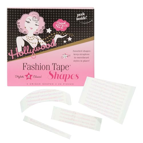 Hollywood Fashion Secrets Fashion Tape Shapes, Hypoallergenic Adhesive, 24-Shape Pack