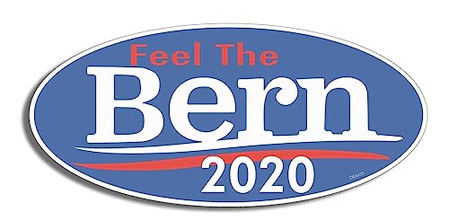 Gear Tatz - Oval Bumper Sticker - Feel The Bern' - Bernie Sanders 2020 Election Campaign - 3.5 x 7.5 inch - Professionally Made in USA - Vinyl Decal