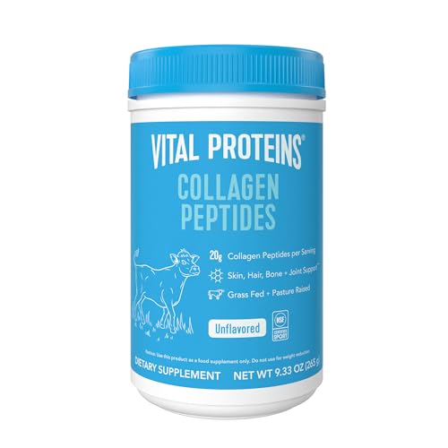 Vital Proteins Collagen Peptides Powder, Promotes Hair, Nail, Skin, Bone and Joint Health, Zero Sugar, Unflavored 9.33 OZ