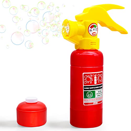 JOYIN Automatic Bubble Maker Fire Extinguisher Bubble Blower Machine with Bubble Solution (230 ml) for Kids, Indoor and Outdoor Play, Summer Themed Party and Birthday Gift