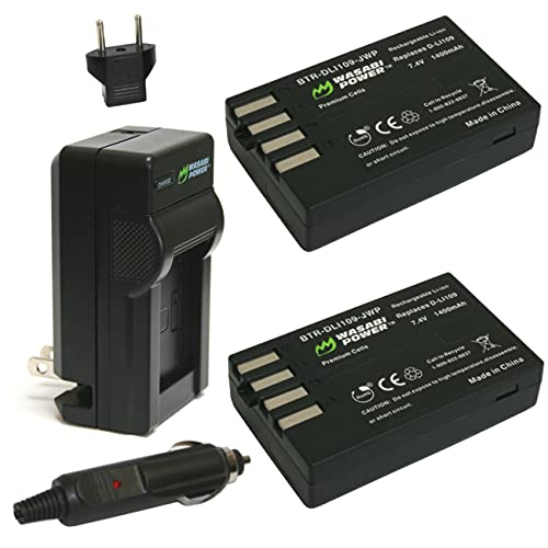 Wasabi Power Battery (2-Pack) and Charger for Pentax D-LI109 and Pentax K-r, K-30, K-50, K-500