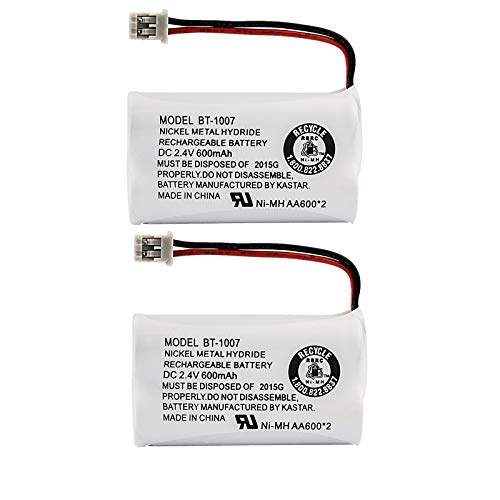 New! Genuine Uniden BBTY0651101 BT-1007 NiMH 600mAh DC 2.4V Rechargeable Cordless Telephone Battery (2-Pack)