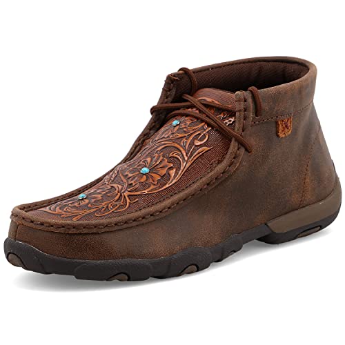 Twisted X Women's Chukka Driving Moc, Bomber & Tooled Flowers, 7.5 M