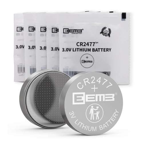 EEMB 5 Pack CR2477 Battery 3V Lithium Battery Button Coin Cell Batteries 2477 Battery DL2477, ECR2477 for Electronic Candle, Light, Remote Control, Key Fob, Alarm, Contact Sensor, Smart Devices…