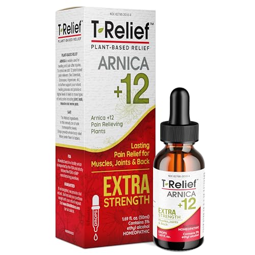 MediNatura T-Relief Extra Strength Oral Drops Arnica +12 Fast-Acting Natural Relieving Actives for Back Neck Joint Muscle Hand & Foot Aches Pains & Soreness - 1.69 oz