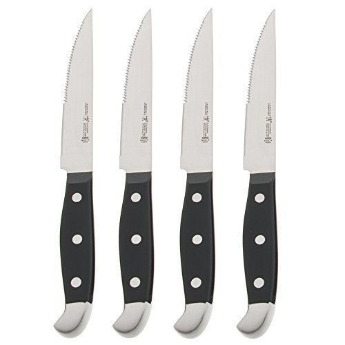 HENCKELS Statement Razor-Sharp Steak Knife Set of 4, German Engineered Informed by 100+ Years of Mastery, Black/Stainless Steel