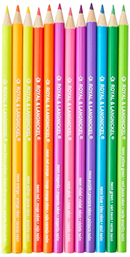 ROYAL BRUSH Neon Colored Pencils, 12 Count, 12/Pkg