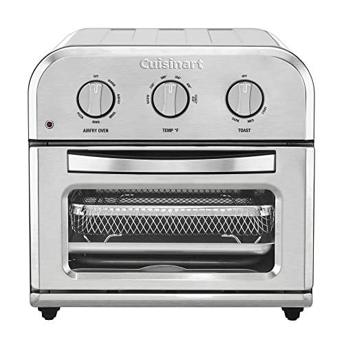 Cuisinart TOA-26 Compact Airfryer Toaster Oven, 1800-Watt Motor with 6-in-1 Functions and Wide Temperature Range, Large Capacity Air Fryer with 60-Minute Timer/Auto-Off, Stainless Steel