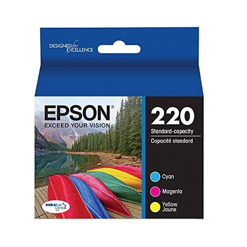 EPSON 220 DURABrite Ultra Ink Standard Capacity Color Combo Pack (T220520-S) Works with WorkForce WF-2630, WF-2650, WF-2660, WF-2750, WF-2760, Expression XP-320, XP-420, XP-424