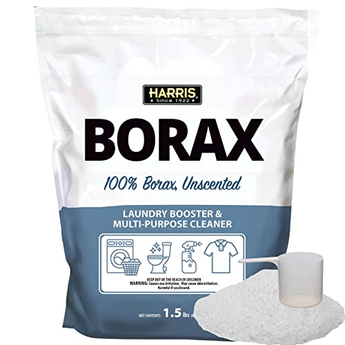 Harris Borax Powder Laundry Booster and Multipurpose Cleaner, 1.5lb (Unscented)